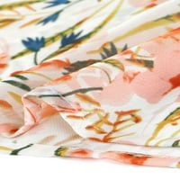 Уникални изгодни Дамски флорални разрошени врата Къси ръкави Топ Блуза
