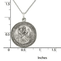 Primal Silver Sterling Silver Medal St. Christopher с кабелна верига Forzantina