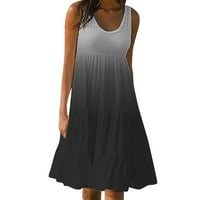 Sundress for Women Summer Loty Loose Tie Dye Gradient Ression Ressing Pleact Flowy A-Line Comfy Beach Midi Tank Ressing