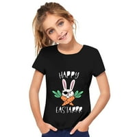 Великденски ден отпечатани ризи малко дете момиче момчета с къс ръкав зайче тениска деца момичета тий върхове детски дрехи улични