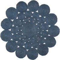 Кръгло син цвят ръчен сплетен домашен декоративна зона килим за хол зона за килим на закрито на открито килим.