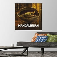Междузвездни войни: Мандалорският сезон - Плакат за детски стена с дървена магнитна рамка, 22.375 34