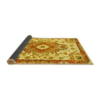 Ahgly Company Indoor Round Персийски жълти традиционни килими, 8 'кръг