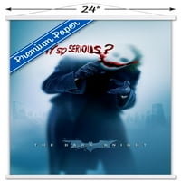 Комикси - The Dark Knight - The Joker - Защо толкова сериозен плакат за стена с дървена магнитна рамка, 22.375 34