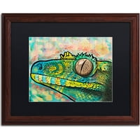 Търговска марка изобразително изкуство гекон платно изкуство от Дийн Русо, Черен мат, дървена рамка