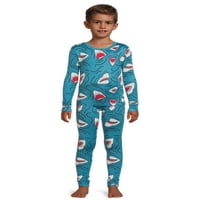 Големи Гушки момчета Дълъг ръкав Топ и джогинг панталони пижама комплект за сън, 2-парче, размери 4-12
