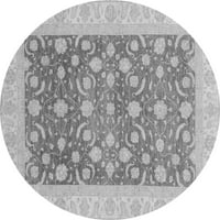 Ahgly Company Indoor Round Ориенталски сиви традиционни килими, 3 'кръг