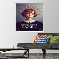 Netfli The Queen's Gambit - Poster на шахмата с дървена магнитна рамка, 22.375 34