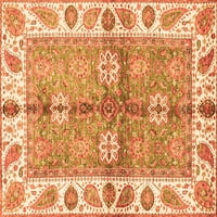 Ahgly Company Indoor Square Oriental Orange Traditional Reave Rugs, 4 'квадрат