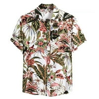 Мъжки ризи SDJMA винтидж раирана лека рица за плетене Лятна винтидж отпечатана риза Мъжки късо ръкав Кубинска яка риза Хавайски