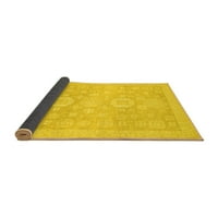 Ahgly Company Indoor Square Oriental Yellow Modern Area Rugs, 8 'квадрат