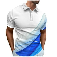 Мъжки ризи Мъжки моден цвят на ревера, блокиращ поло риза ежедневно дълъг ръкав отгоре