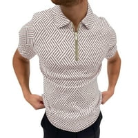 Shpwfbe поло ризи за човек голф ризи за мъже цип небрежен полово печат риза свалете херинга за мъжки яка блуза мъжки блузи мъжки ризи бежови xl