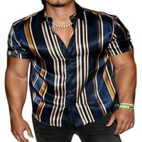 Beiwei Mens редовно прилягане на флорална тениска на тениска лапина шия ежедневни летни ризи райета плажна блуза
