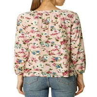 Уникални изгодни дамски Риза ръкав хлабав в Деколте флорална Блуза