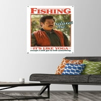 Паркове и отдих - Плакат за риболов на риболов на Рон Суонсън с бутилки, 22.375 34
