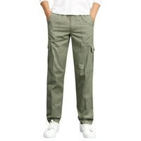 B91XZ мъжки панталони Мъжки модни ежедневни свободни памучни джобни панталони като цяло, размер XL