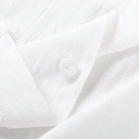 Мъжете модна блуза топ риза Мъжки солиден цвят късо ръкав копче памучна лента за спално бельо свободно време небрежно модерен