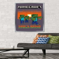 Minecraft - зомбита около стенен плакат, 22.375 34