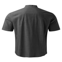 Абтел мъжки върхове къси ръкави летни ризи удобни блузи мъже дишащ празничен тройник тъмно сив xl