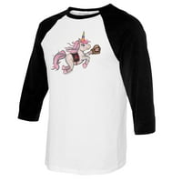 Младежта мъничка бяла черна черна аризона Diamondbacks unicorn raglan тениска с ръкав