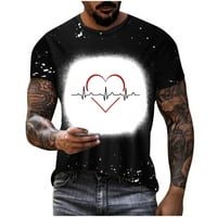 Zermoge Mens Tshirt Blouss Clearance плюс размер Нова модна ежедневна мъжка тениска с къс ръкав тениска Свети Валентин Тениска