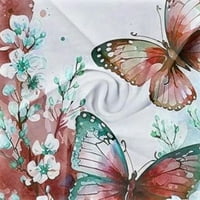 Рокли за жени ежедневни летни модни флорални вратовръзки багрила пеперуда v шия с късо ръкав каросерия ruched midi рокли