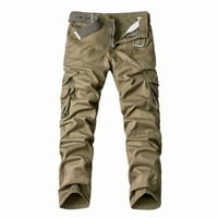 Aherbiu Cargo Pants for Men Средна талия тактически класически улични дрехи с много джобове солидни панталони