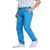1PA Мъжки направо прилепнали плоски предни панталони памук случайни панталони сини 38