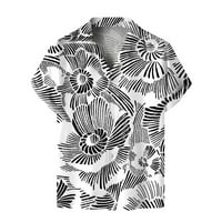 Мъжете модна блуза Топ тропически стил печат Хаваи Лятна риза Мъжки топ модни печат Морска плажна тениска с къс ръкав Невен
