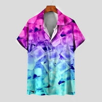Мъжки хавайски 3D не-позиционираща печатна риза с къс ръкав риза плаж