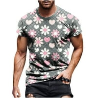 Гилигилисо мъжки ризи Просверие мъже небрежно кръгло шия цвете 3d цифров печат пуловер фитнес спортни къси панталони ръкави тениска блуза